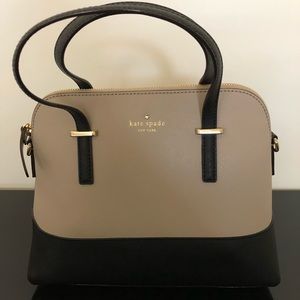 Kate Spade Handbag Taupe & Black Leather